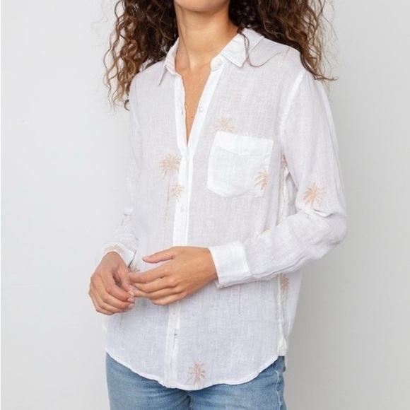 Rails Tops - Charli Palm Trees Linen Blend Shirt by Rails | Nordstrom| Vacation| Resortwear